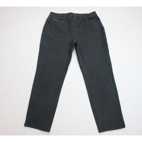 Chico's Jeans Womens Size 1 Black Stretch So Slimming Ankle Waistband High-Rise - Picture 1 of 8